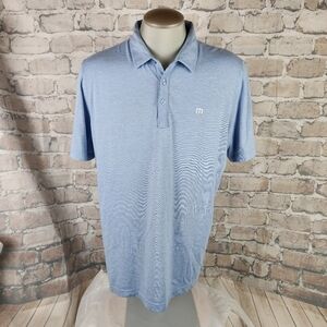 Travis Mathew Pima Cotton Polo Shirt Blue Heather Size XXL